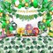 Tropical Balloons Arch Garland Kit Hawaiian Party Happy Birthday Banner Tropical Palm Leaves Tablecloth for Tropical Hawaii Aloha Luau Dinosaur Safari Baby Shower Wedding Theme Party Decorations